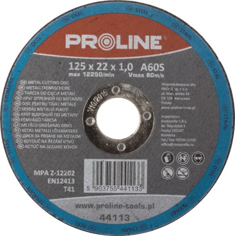Tarcza do cięcia metalu, t41, 125x2.5x22a30s proline Proline