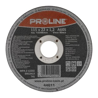 Tarcza do cięcia stali kwas. t41, 115x1.2x22a60s proline Proline