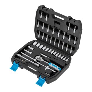 Zestaw 46 szt nasadek i końcówek 1/4'', 4-14mm Mega