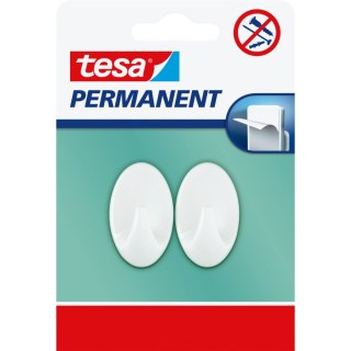 Haczyki permanentne 2 szt. "s", owalne, białe Tesa