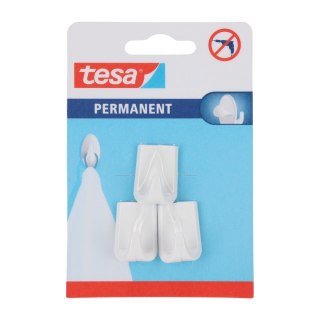 Haczyki permanentne 3 szt. "s", prostokątne, białe Tesa