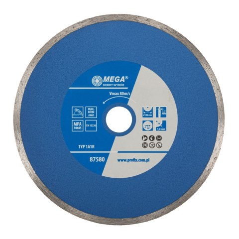 Tarcza diamentowa pełna (mat.bud) 180*2.2*5.0*22.2 Mega
