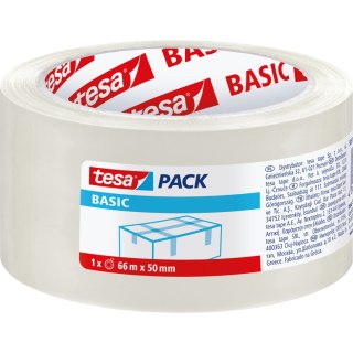 Taśma pakowa basic 66m:50mm, przezroczysta Tesa