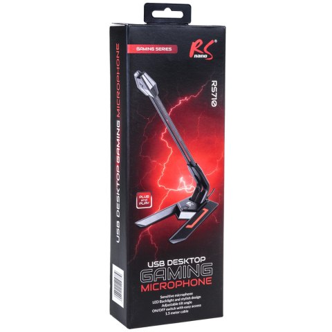 Mikrofon gamingowy NanoRS, LED, YouTube streaming, kabel USB 1.5m, czułość 21dB+3dB, RS710 NanoRS