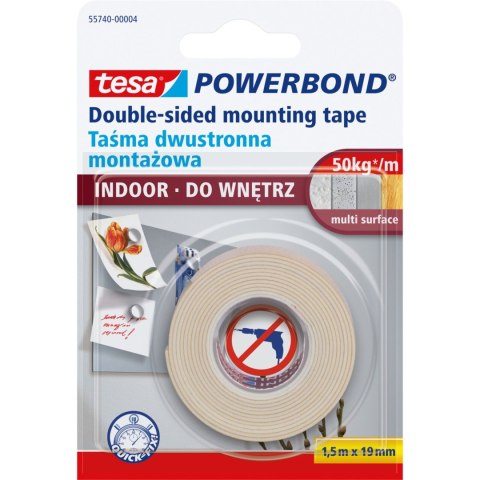Taśma montaż.powerbond do wnętrz 1,5m:19mm ( Tesa