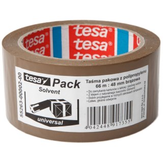 Taśma pakowa solvent 66m:48mm, brązowa Tesa
