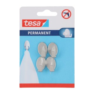 Haczyki permanentne 4 szt. "xs", owalne, metalowe Tesa