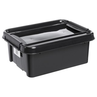 Pojemnik z pokrywą PlastTeam ProBox Recycle QR 21L czarny PLAST TEAM