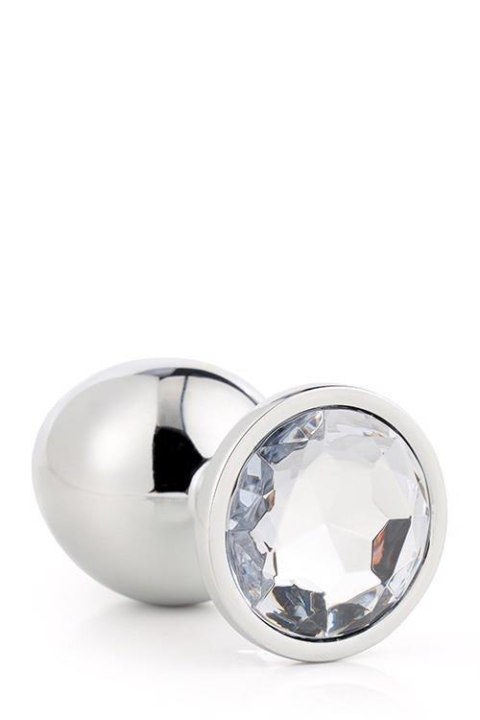 Aluminiowy korek analny Gleaming Love srebrny duży