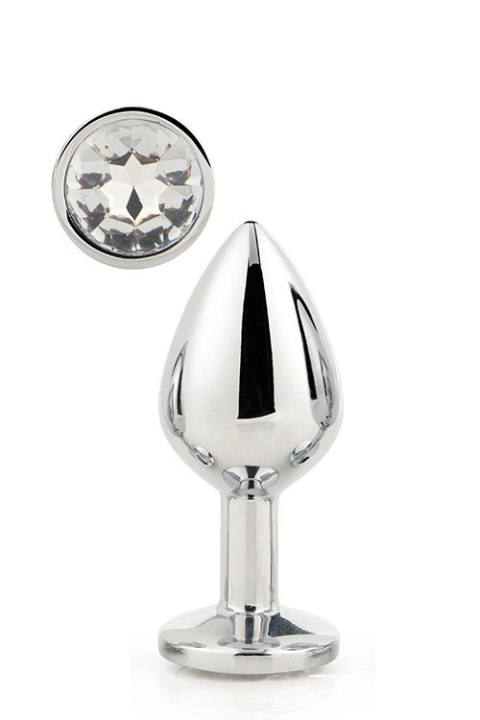 Aluminiowy korek analny Gleaming Love srebrny duży