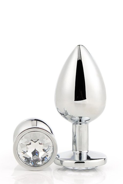 Aluminiowy korek analny Gleaming Love srebrny medium