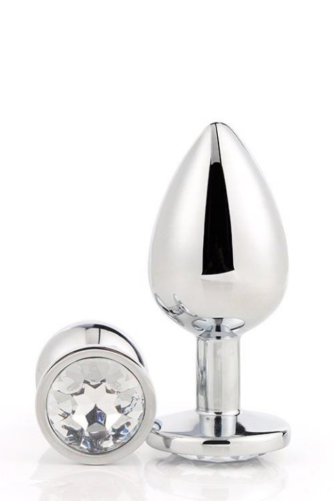 Aluminiowy korek analny Gleaming Love srebrny medium