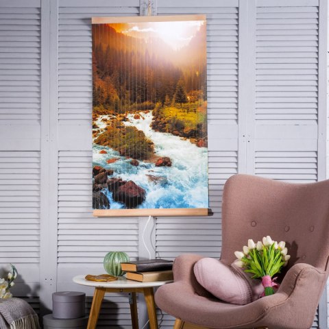 Grzejnik na podczerwień - giętki panel grzewczy 430W TRIO wzór 10 rzeka, wymiary 100x57cm z regulatorem TRIO
