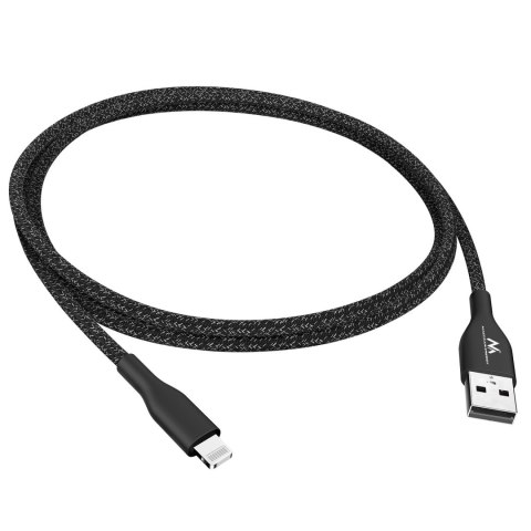 Kabel USB dla iPhone (Made for iPhone / iPod / iPad) Maclean, 2.4A, 1m, czarny, MCE845B Maclean