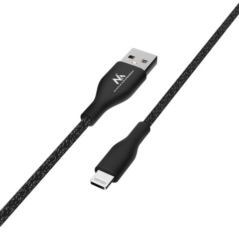 Kabel USB dla iPhone (Made for iPhone / iPod / iPad) Maclean, 2.4A, 1m, czarny, MCE845B Maclean