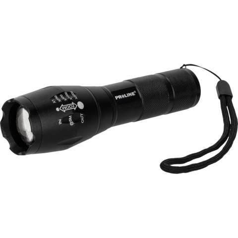 Latarka alu. 200 lm, 3xaaa, 5 tryb. świec., zoom, proline Proline