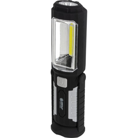 Latarka warsztatowa, 3w, 2x cob, 3xaa, 200lm, magnes Mega