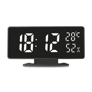 Zegar z alarmem i funkcją termometru, GreenBlue, higrometr, czarny, GB395 GreenBlue