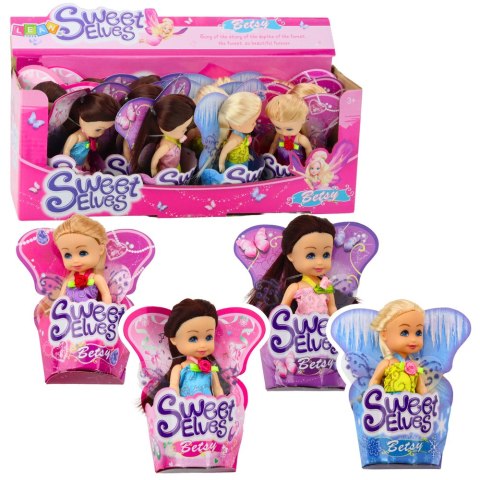 Mini Laleczka Wróżka Elf Niebieska Fioletowa Różowa Mix 11,5cm LEAN TOYS
