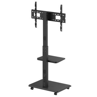 Stand / wózek dla TV Ergo-Office, max. obciążenie 50kg / 5kg półka, max. VESA 600x400, wbud. listwa zasil., czarny, ER-304 B Ergo Office