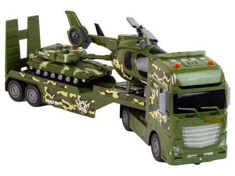 Zestaw Militarny Czołg Napęd Frykcyjny Helikopter Ciężarówka LEAN TOYS