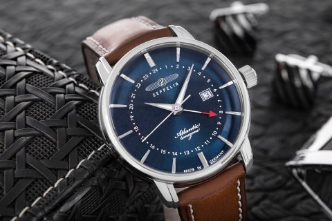 Zeppelin Zegarek Męski ZEPPELIN Atlantic Timezone 8442-3 + BOX