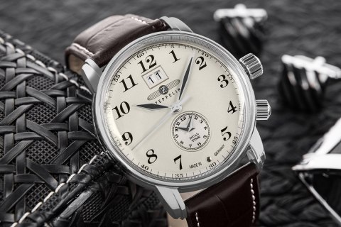 Zeppelin Zegarek Męski ZEPPELIN LZ127 Graf Zeppelin Dual Time 7644-5 + BOX