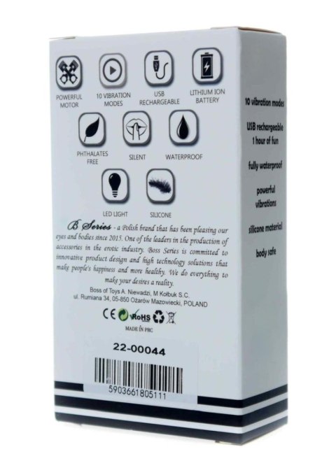 Wibrator mini silikonowy B Series Magic USB 10 trybów czarny