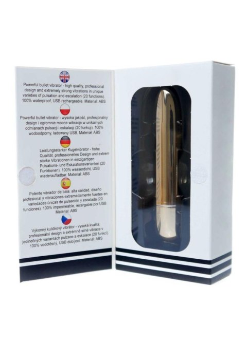 Mini wibrator potężny B Series Magic USB 20 trybów złoty