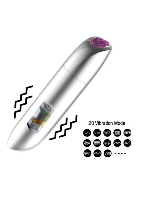 Mini wibrator potężny B Series Magic USB 20 trybów złoty