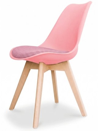 Lugano Krzesło skandynawskie MONZA PINK + PINK FABRIC II