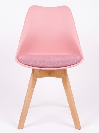 Lugano Krzesło skandynawskie MONZA PINK + PINK FABRIC II