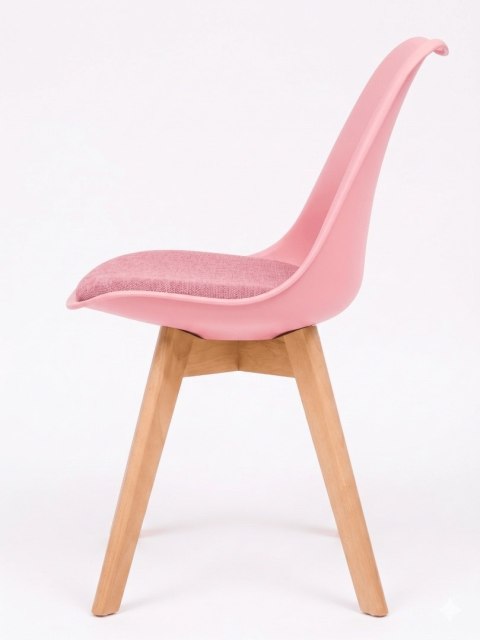 Lugano Krzesło skandynawskie MONZA PINK + PINK FABRIC II