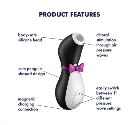 Stymulator Air Pulse Satisfyer Penguin biały USB C