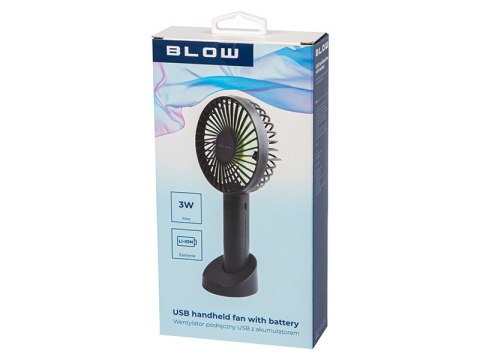 44-503# Wentylator podręczny usb z akumulatorem czarny Blow
