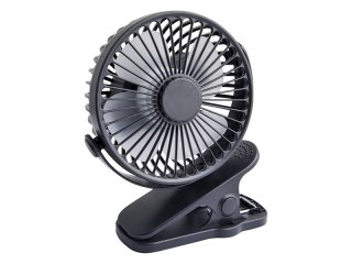 44-506# Wentylator biurkowy z klipsem 10cm usb+akumulator czarny Blow