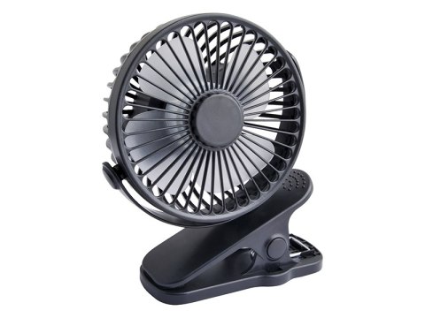 44-506# Wentylator biurkowy z klipsem 10cm usb+akumulator czarny Blow