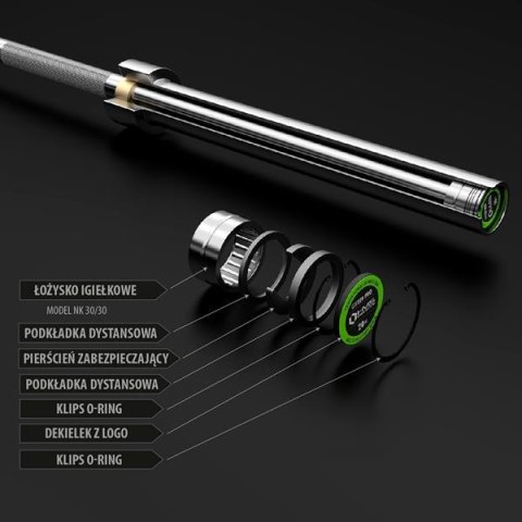 GOP220 PRO + ZG1000R ZACISKI LOCK GRYF PROSTY OLIMPIJSKI 20KG 2200MM HMS