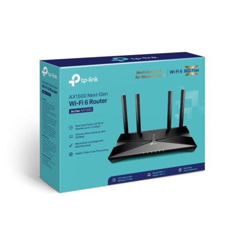TP-LINK router Archer AX1500,dwupasmowy, bezprzewodowy, WIFi6, 300/1201 Mb/s Tp-Link
