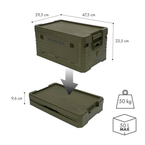 NCB4001 SKŁADANA SKRZYNIA KEMPINGOWA Z POKRYWĄ 50L NILS CAMP