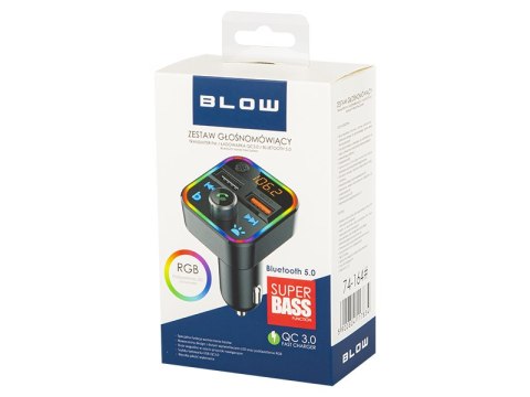 74-164# Transmiter fm blow bluetooth5+qc3.0 rgb Blow