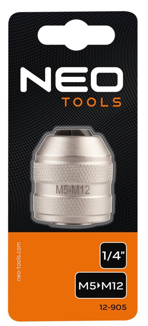 Adapter do gwintowników, 1/4" DR M5-M12 NEO TOOLS