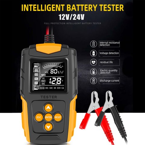 Cyfrowy tester akumulatorów 12/24V E6150 EUROKOMP