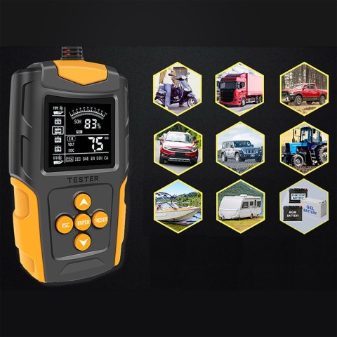 Cyfrowy tester akumulatorów 12/24V E6150 EUROKOMP