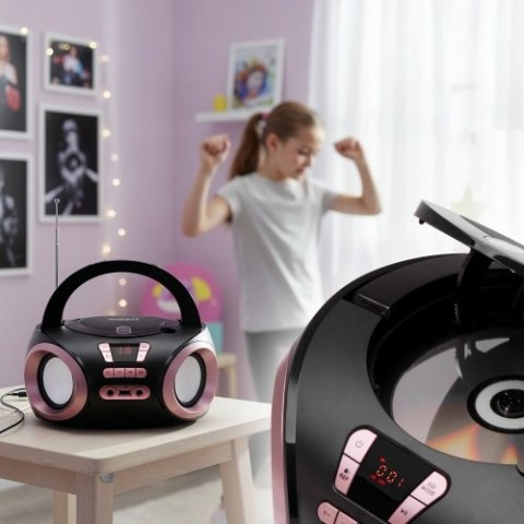 AD 1181 black copper Radio boombox cd-mp3 | usb | fm radio | aux | gniazdo słuchawkowe ADLER