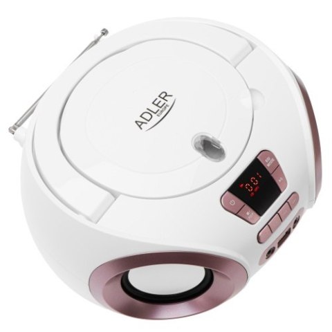 AD 1181 white copper Radio boombox cd-mp3 | usb | fm radio | aux | gniazdo słuchawkowe ADLER