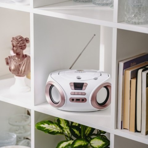 AD 1181 white copper Radio boombox cd-mp3 | usb | fm radio | aux | gniazdo słuchawkowe ADLER
