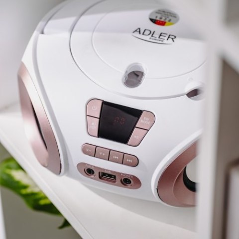 AD 1181 white copper Radio boombox cd-mp3 | usb | fm radio | aux | gniazdo słuchawkowe ADLER