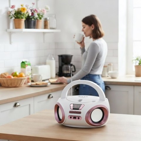 AD 1181 white copper Radio boombox cd-mp3 | usb | fm radio | aux | gniazdo słuchawkowe ADLER