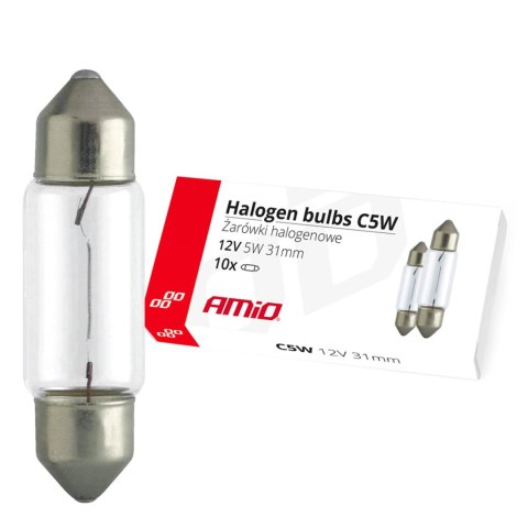 Żarówki halogenowe c5w festoon 31mm 12v 10 szt. amio-02553 AMiO